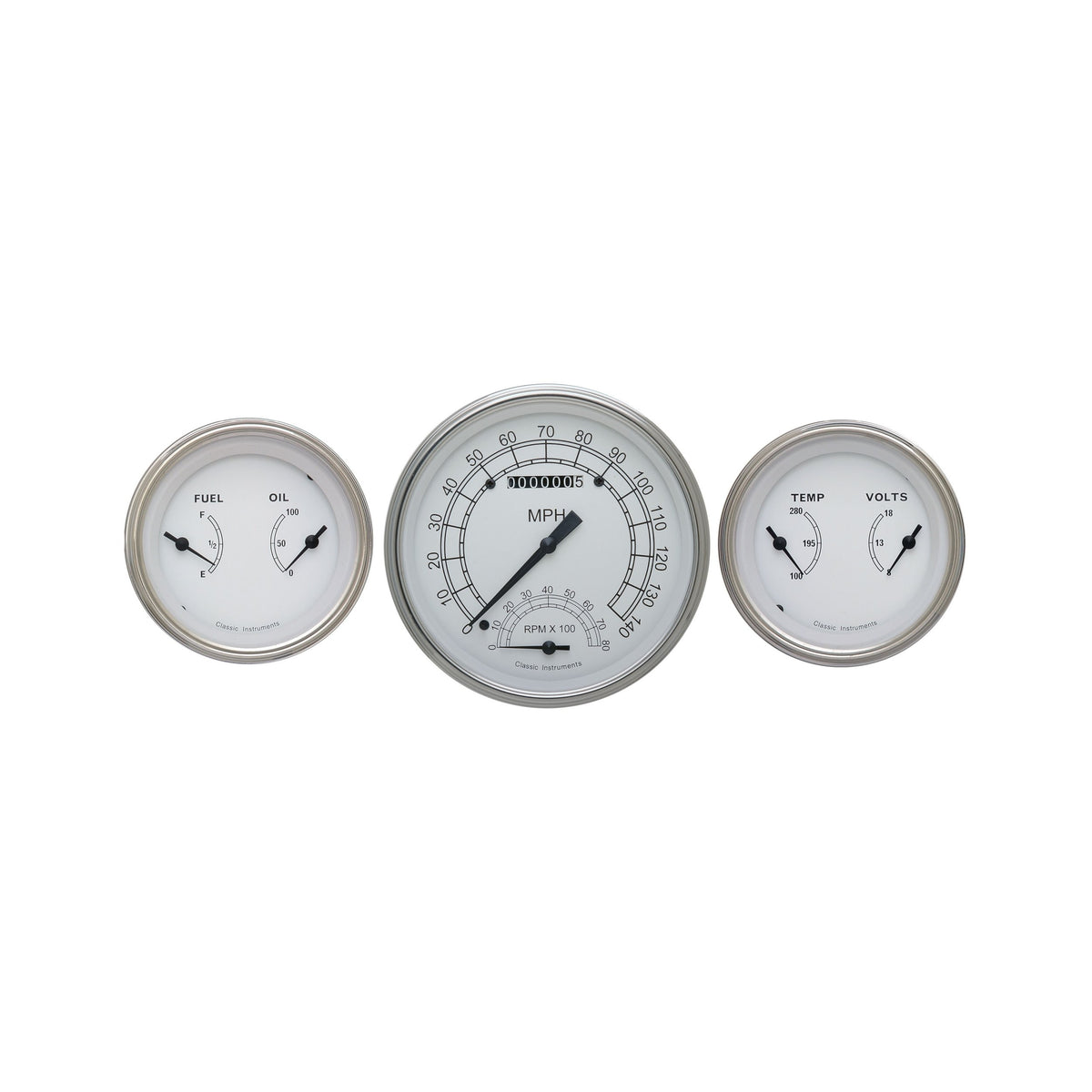 Classic Instruments Classic White Three Gauge Set - CW61SLF