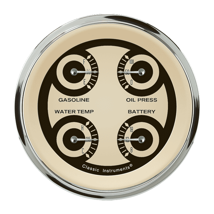 Classic Instruments Nostalgia VT 3-3/8" Quad Gauge - NT76SHC