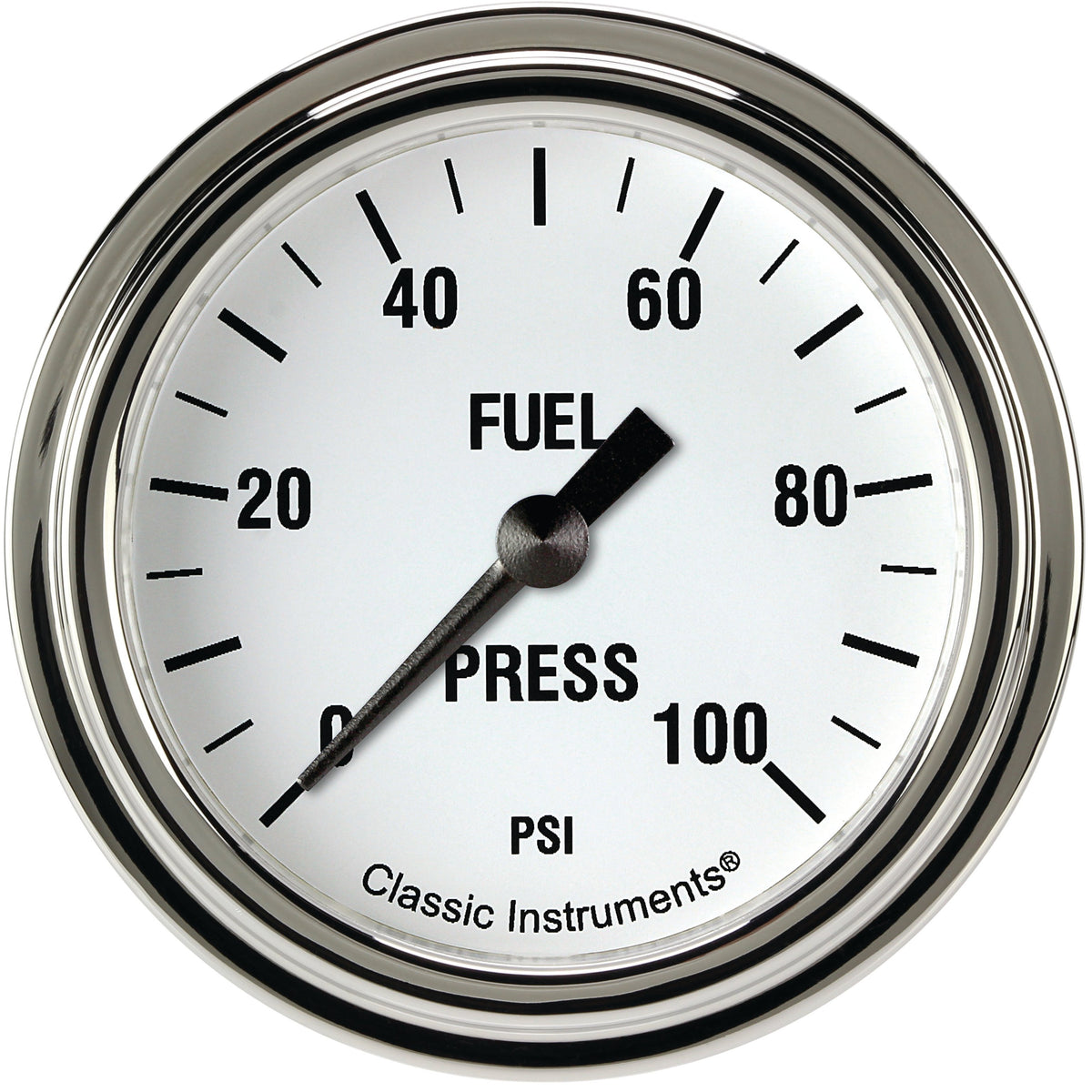 Classic Instruments White Hot 2-5/8" Fuel Pressure Gauge (100 PSI) - WH346SLF