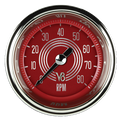 Classic Instruments V8 Red Steelie 2-1/8" Tachometer Gauge - V8RS183SHC