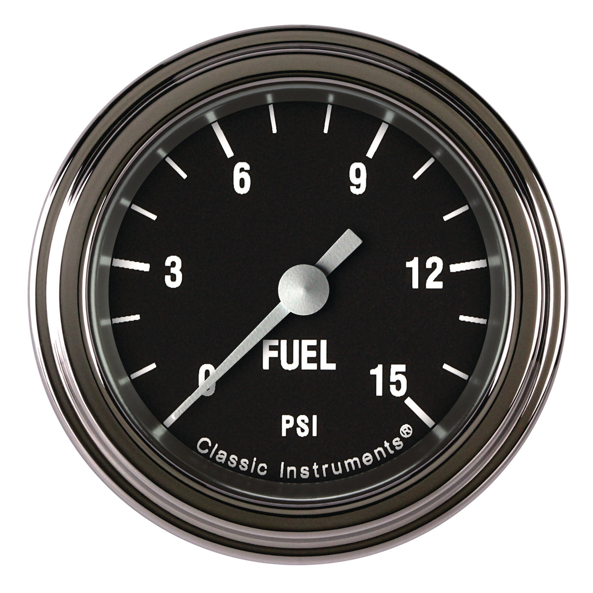 Classic Instruments Hot Rod 2-1/8" Fuel Pressure Gauge (15 PSI) - HR145SLF