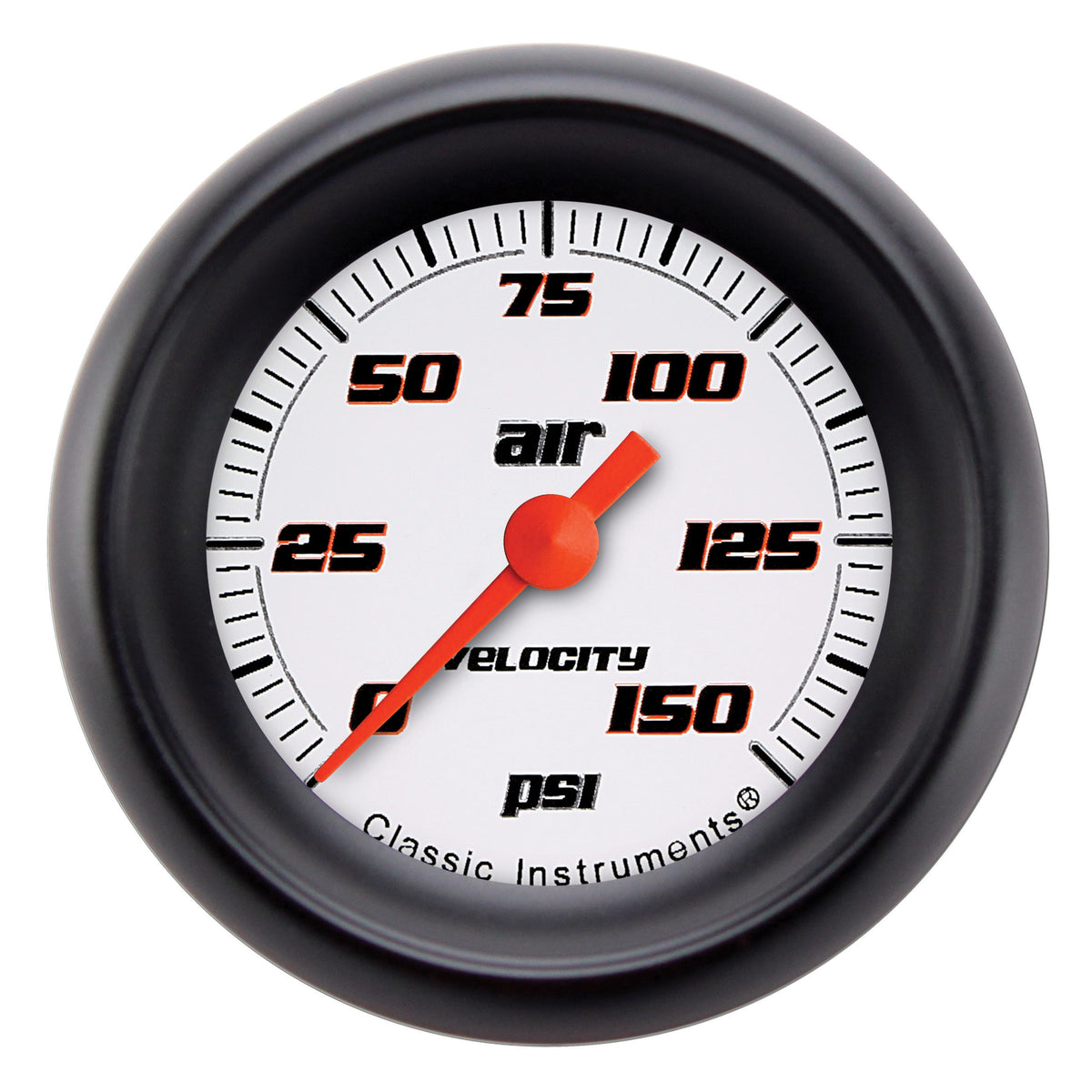 Classic Instruments Velocity White 2-1/8"  Air Pressure Electric Gauge (150 PSI) - VS118WBPF
