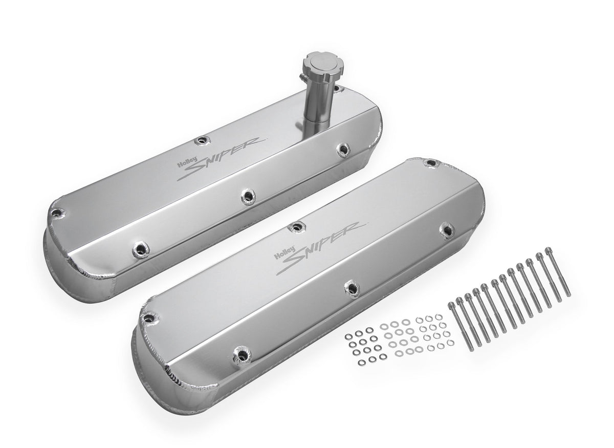 Holley Sniper Valve Cover - Fabricated Aluminum - Ford Small Block - Tall - Anodized - 890013