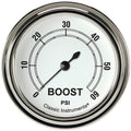 Classic Instruments Classic White 2-5/8" Boost Gauge (60 PSI) - CW343SLF