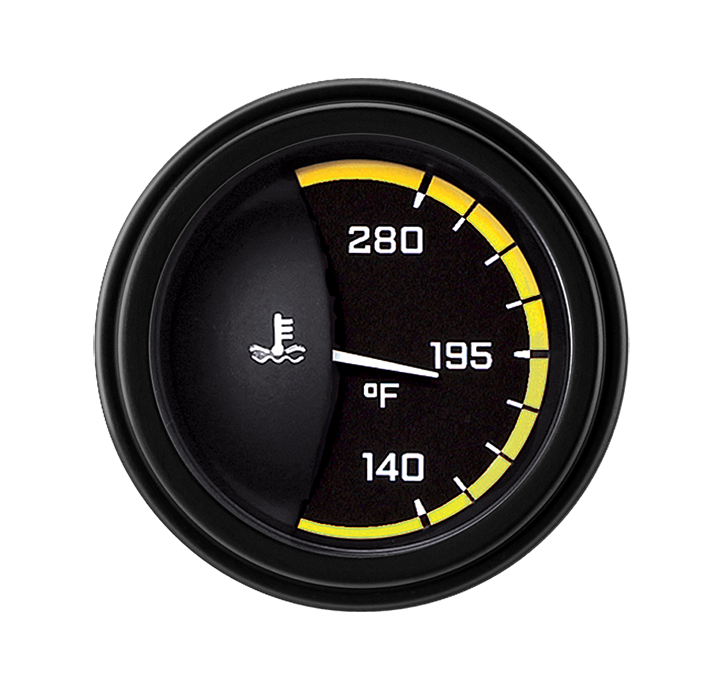 Classic Instruments AutoCross Yellow 2-1/8" Water Temperature Gauge - AX26YBLF