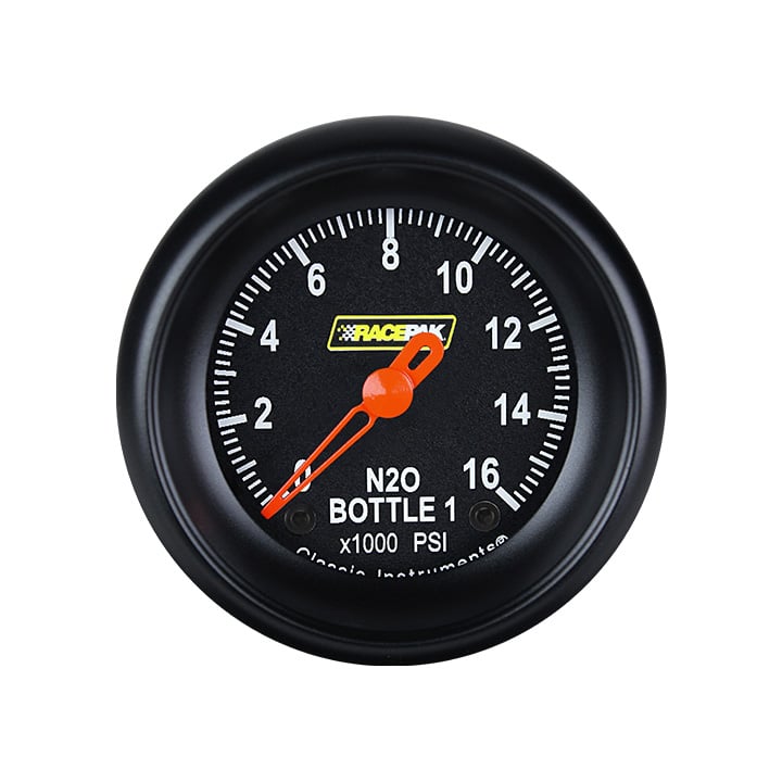Classic Instruments Racepak 2-1/8" Nitrous Press Bottle 1 Black (1600 PSI) - 250-CI-168BB