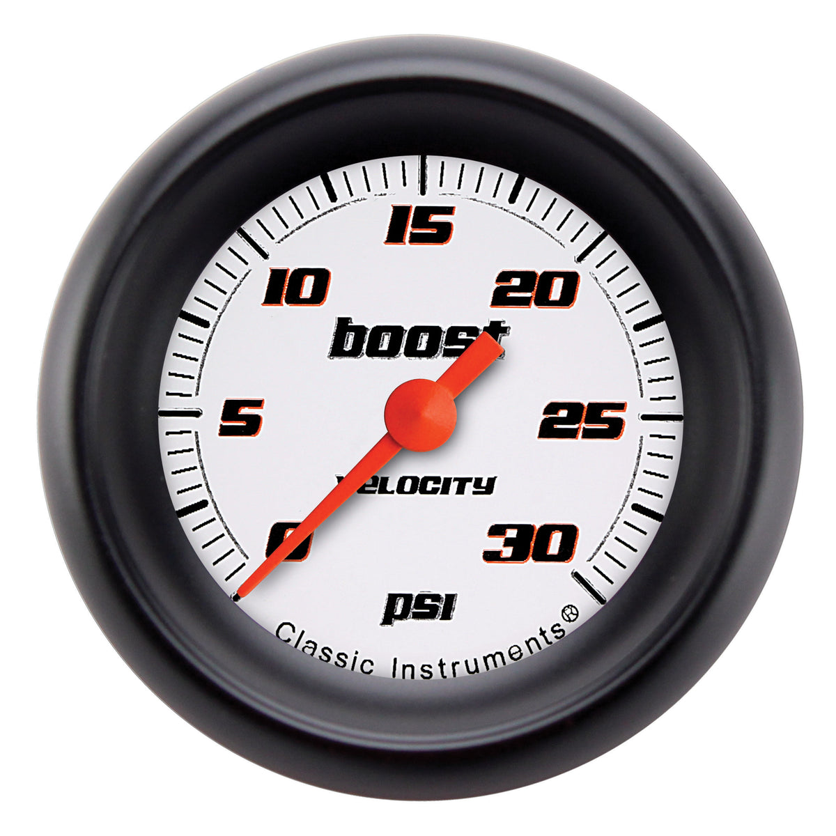 Classic Instruments Velocity White 2-1/8"  Boost Electric Gauge (30 PSI) - VS142WBPF