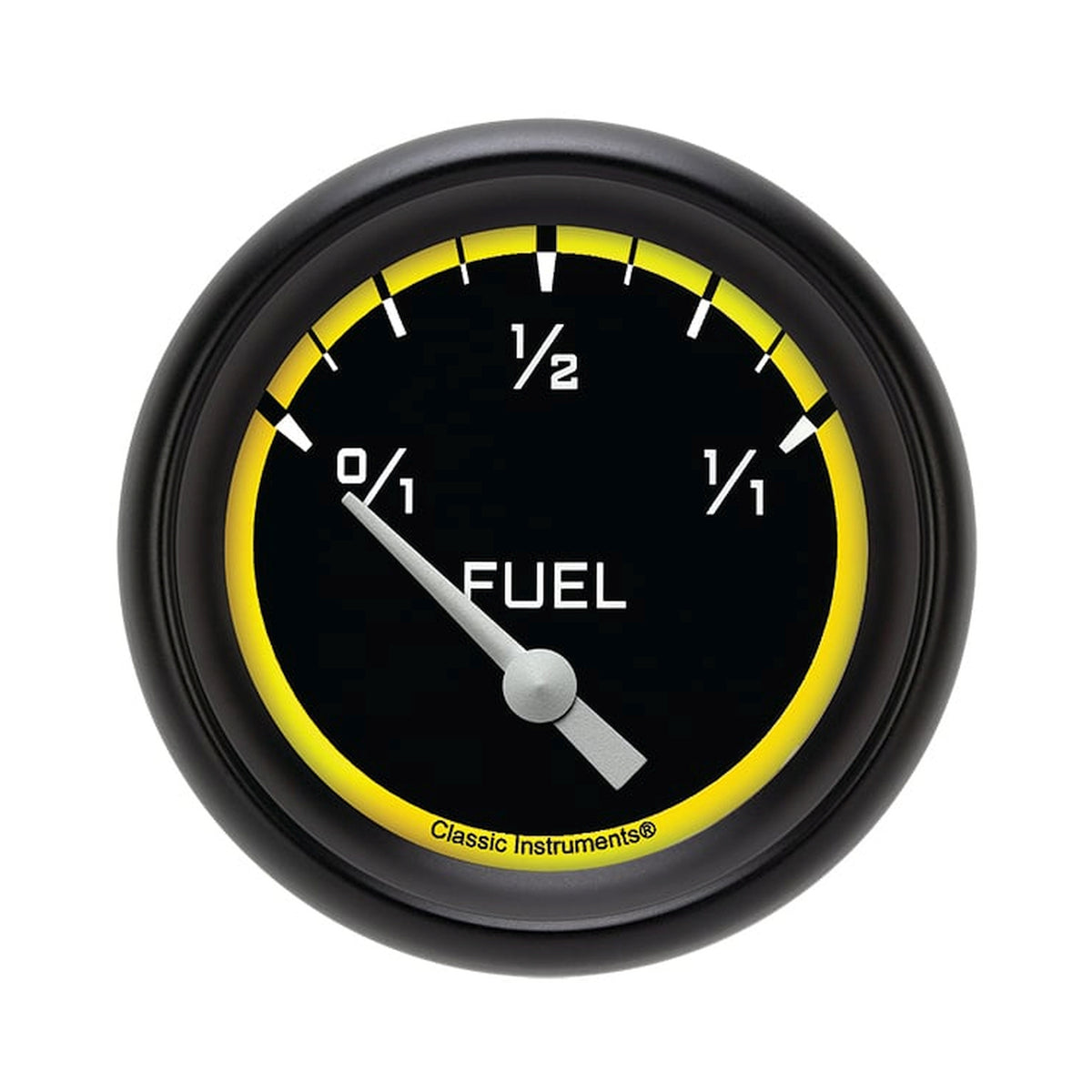Classic Instruments Autocross Yellow 2-5/8" Fuel Level Gauge (75-10 Ohm) - AX211YBPF