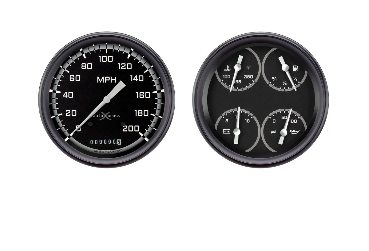 Classic Instruments AutoCross Gray Two Gauge Set - AX52GBPF
