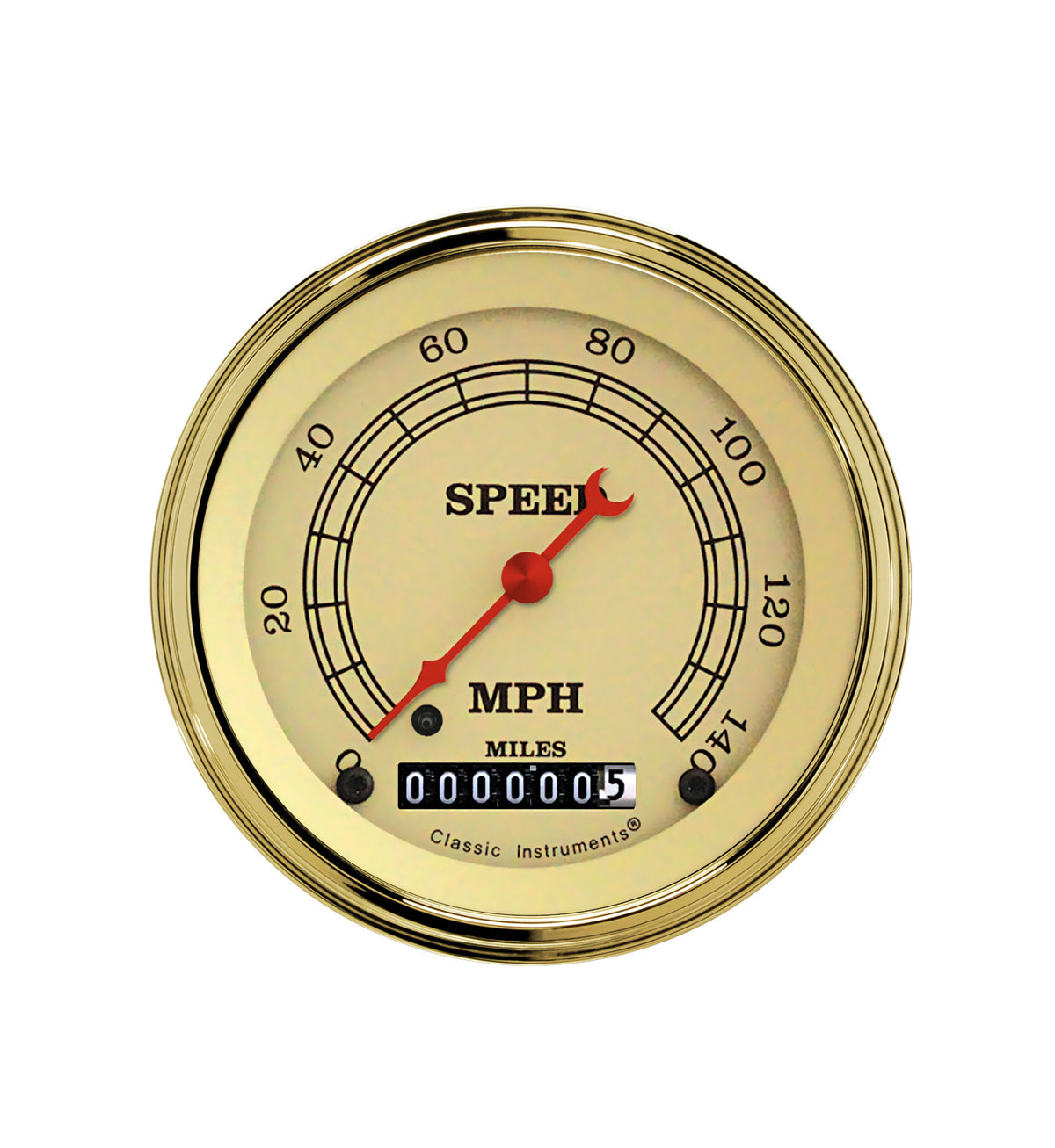 Classic Instruments Vintage 3" Speedometer Gauge (140 MPH) - VT55GLF
