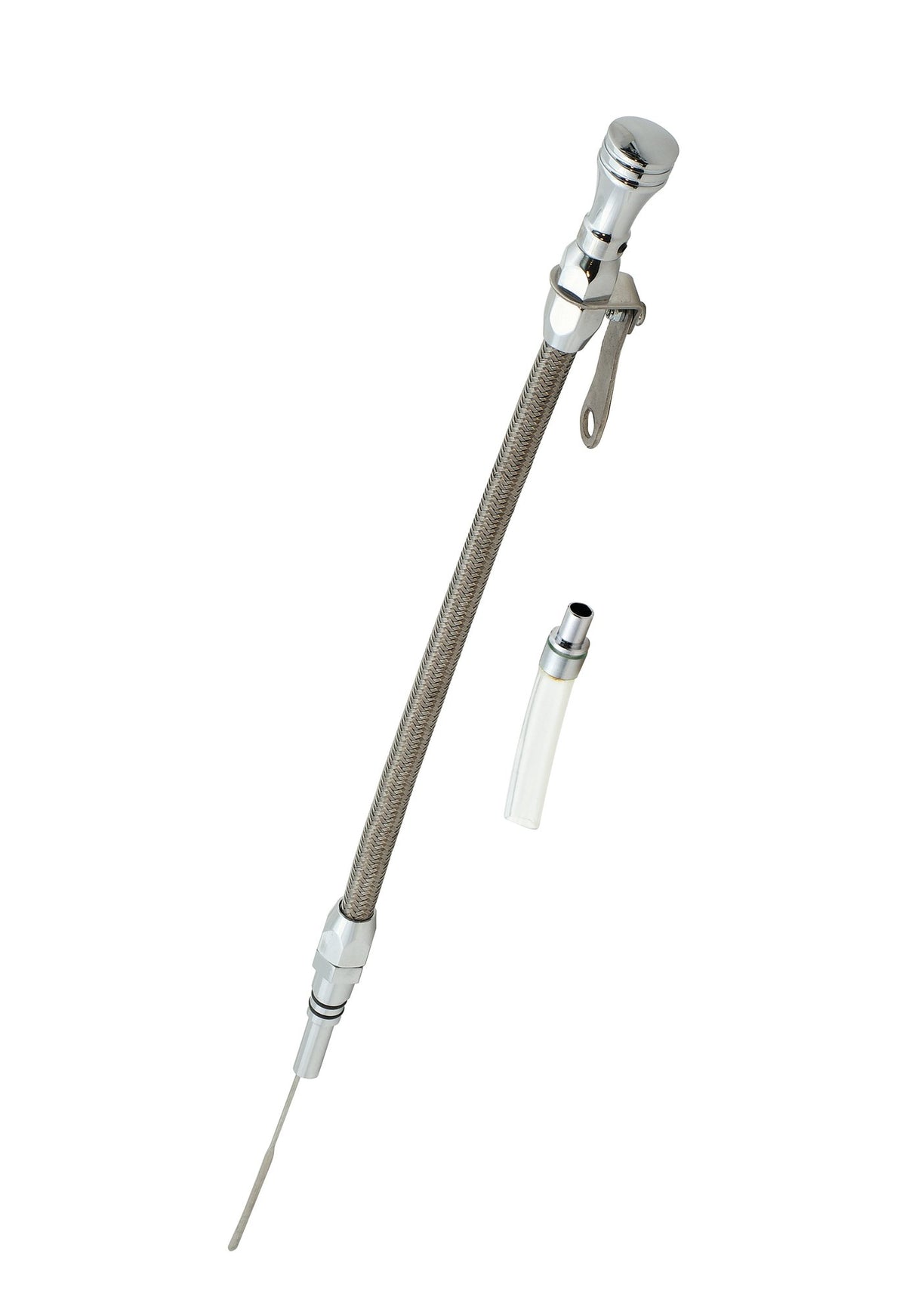 Mr. Gasket Engine Oil Dipstick & Tube - Braided Stainless Steel - 9707G