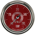 Classic Instruments V8 Red Steelie 2-5/8" Full Sweep Water Temp Gauge - V8RS326SLC-06