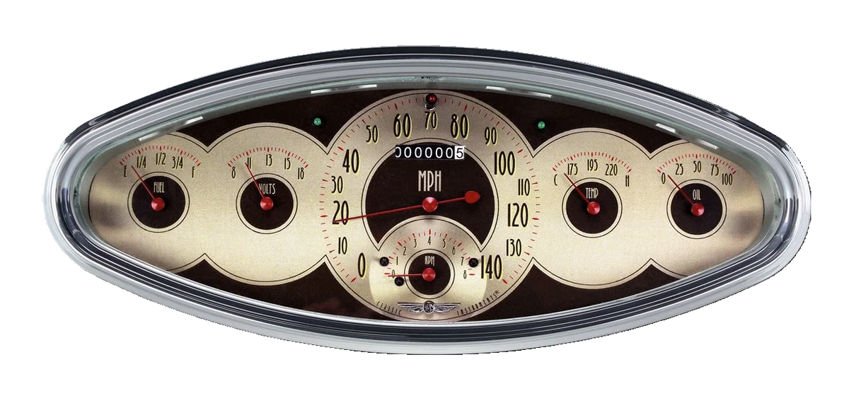 Classic Instruments American Nickel Package Six Gauge Polymer Bezel-GM - AN6400PB