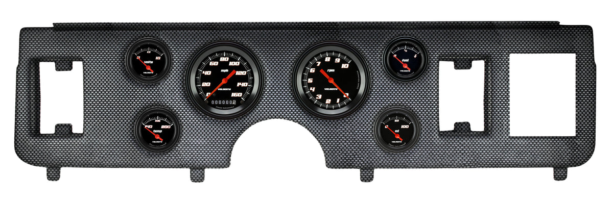 Classic Instruments 1979-86 Mustang Velocity Black 6 Gauge Set Ford - CDMU79VSB01CF