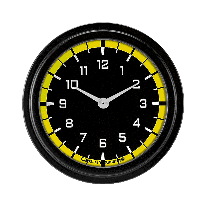 Classic Instruments AutoCross Yellow 2-5/8" Clock - AX92YBLF
