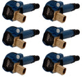 MSD Ignition Coil - Ford EcoBoost - 3.5L V6 - 3-Pin Connector - Blue - 6-Pack - 825765