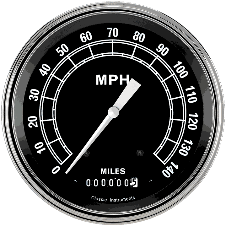 Classic Instruments Traditional 5" Speedometer Gauge (140 MPH) - TR56SLC