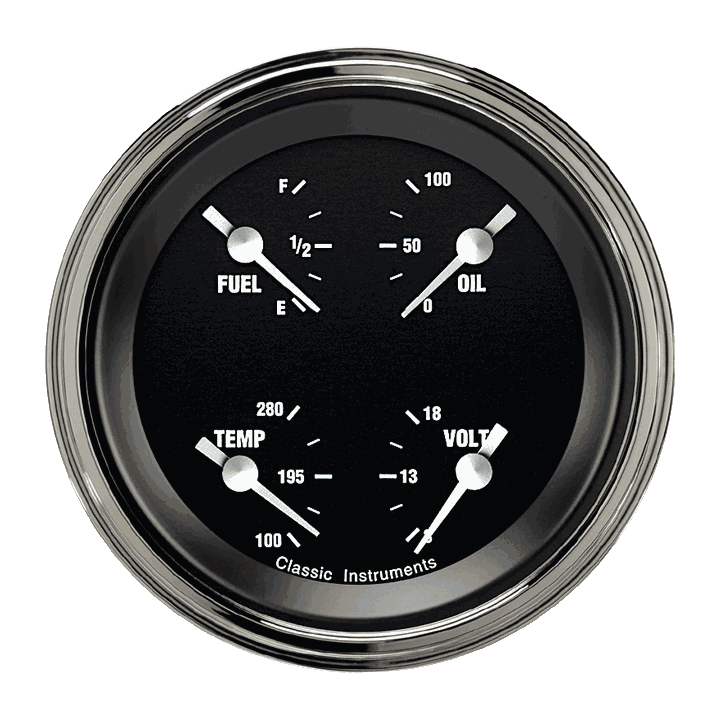 Classic Instruments Hot Rod 3-3/8" Quad Gauge - HR76SLF