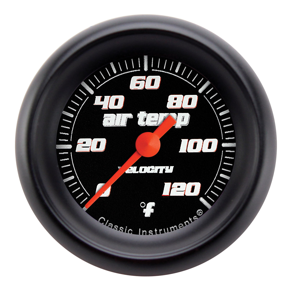 Classic Instruments Velocity Black 2-1/8" Outside Air Temperature Gauge - VS199BBPF