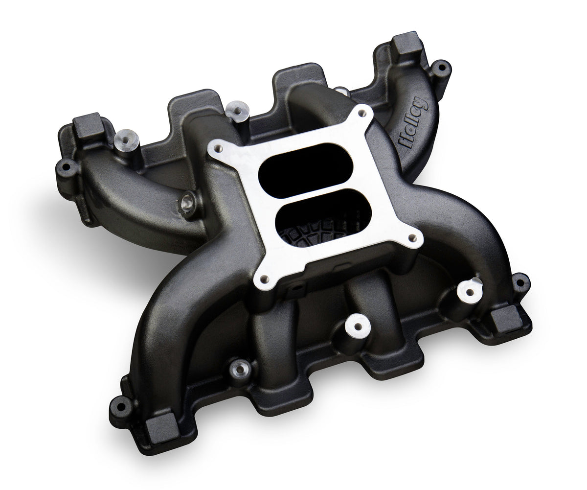 Holley Dual Plane Carbureted Intake - GM LS3/L92 - Black - 300-129BK