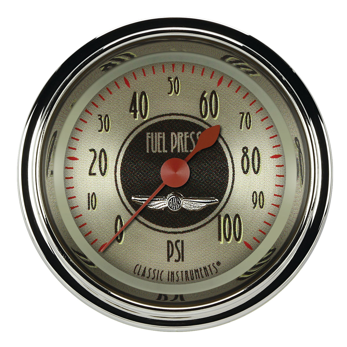 Classic Instruments All American Nickel 2-1/8" Fuel Pressure Gauge (100 PSI) - AN146SHC