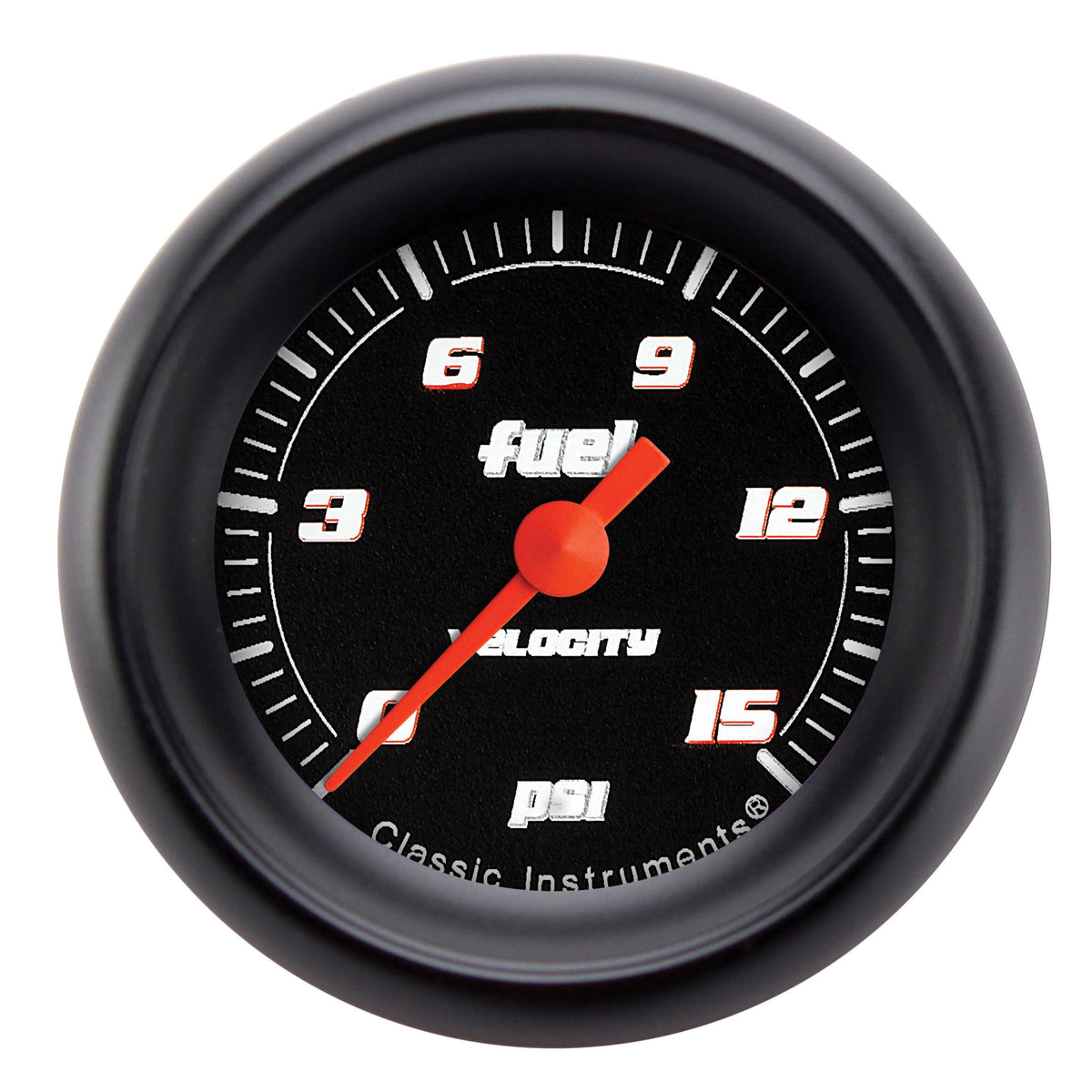 Classic Instruments Velocity Black 2-1/8"  Fuel Pressure Electric Gauge (15 PSI) - VS145BBPF