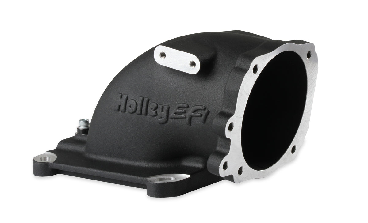 Holley EFI EFI Throttle Body Intake Elbow-Black Finish - 300-240FBK