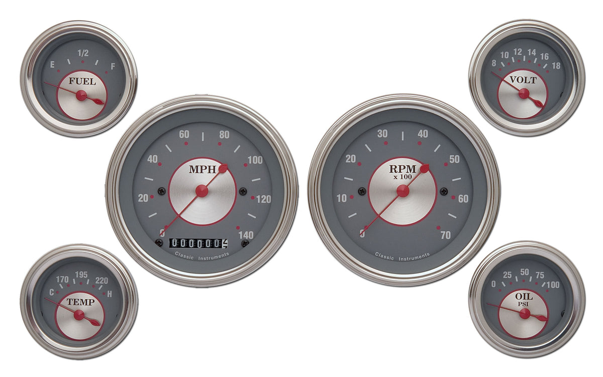 Classic Instruments Silver Series Six Gauge Set - GM - SS01SLC
