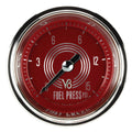 Classic Instruments V8 Red Steelie 2-1/8" Fuel Pressure Gauge (15 PSI) - V8RS145SHC