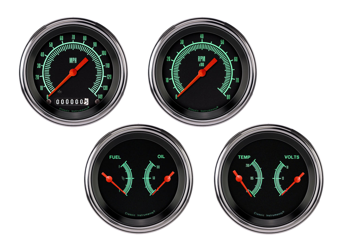 Classic Instruments G/Stock 3" Speedo/Tach/2 Duals-GM - GS05SLC
