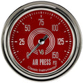 Classic Instruments V8 Red Steelie 2-5/8" Air Pressure Gauge - V8RS318SLC