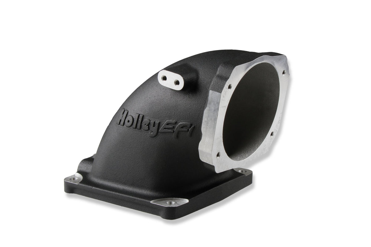 Holley EFI Black Cast Aluminum 4500 EFI Throttle Body Intake Elbow-Ls - 300-248BK