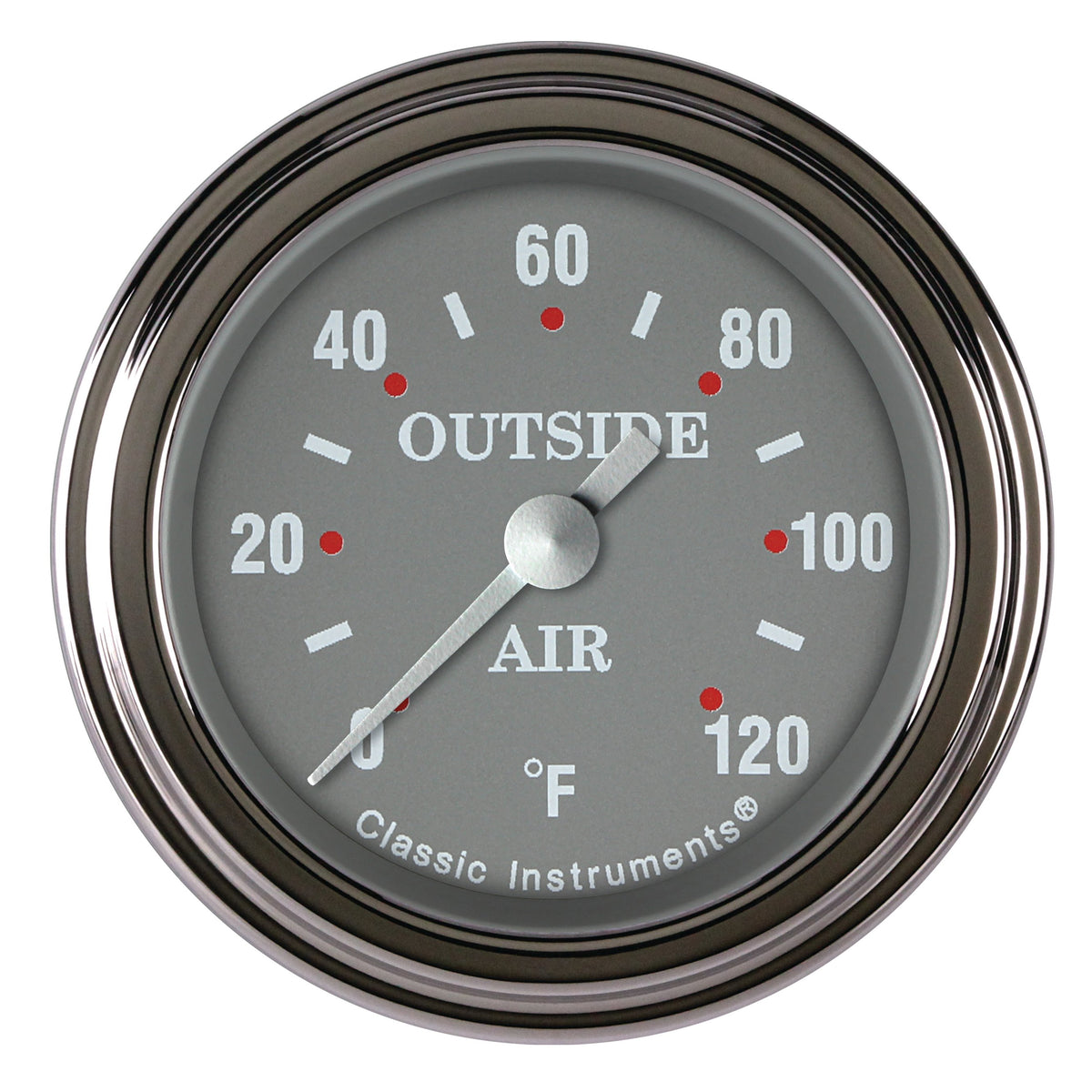 Classic Instruments Silver Gray 2-1/8" Outside Air Tempature Gauge - SG199SLF