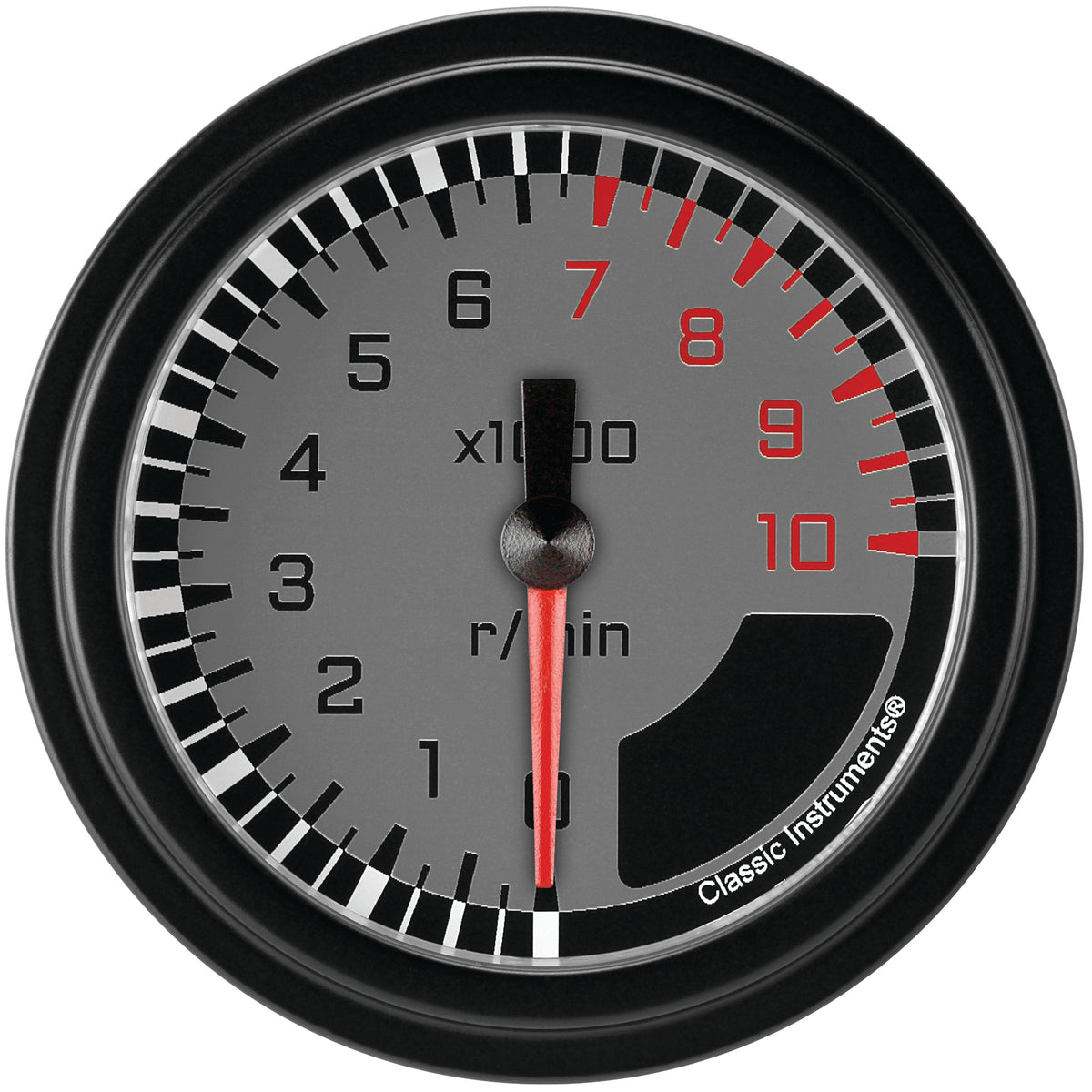 Classic Instruments AutoCross Gray 2-5/8" Tachometer Gauge - AX383GBLF