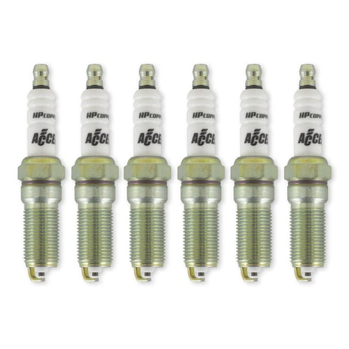 ACCEL HP Copper Spark Plug - 3.5L V6 - One Heat Range Colder - 6-Pack 578C1-6