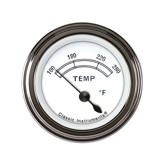 Classic Instruments Classic White 2-1/8" Water Temperature Gauge - CW26SLC