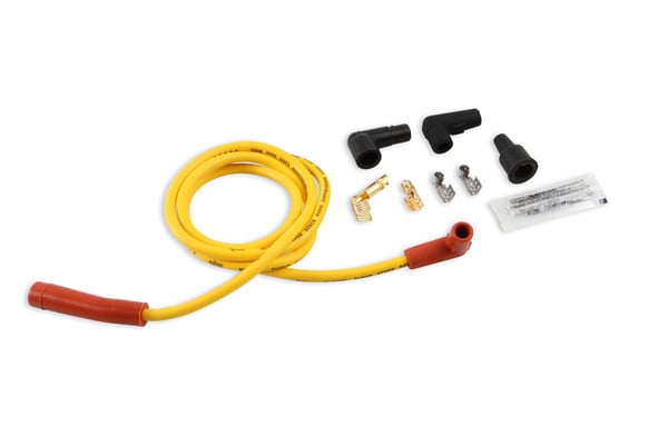 Single Wire Replacement Kit- Straight and 90° Spark plug boots- Universal- Yellow 170500