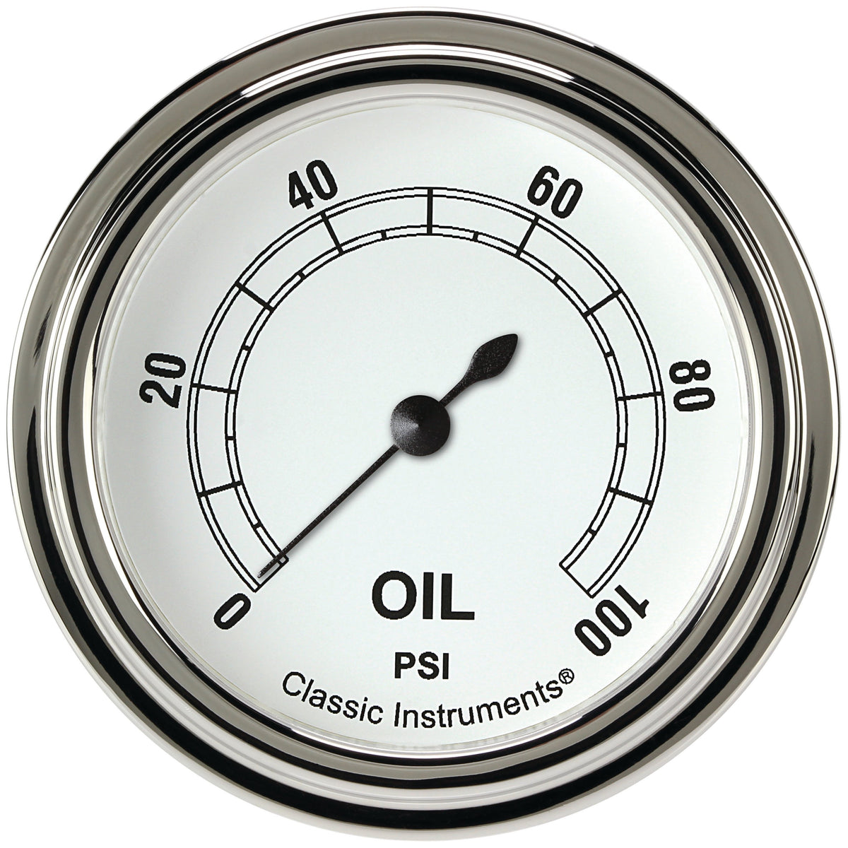 Classic Instruments Classic White 2-5/8" Oil Pressure Gauge - CW381SLF