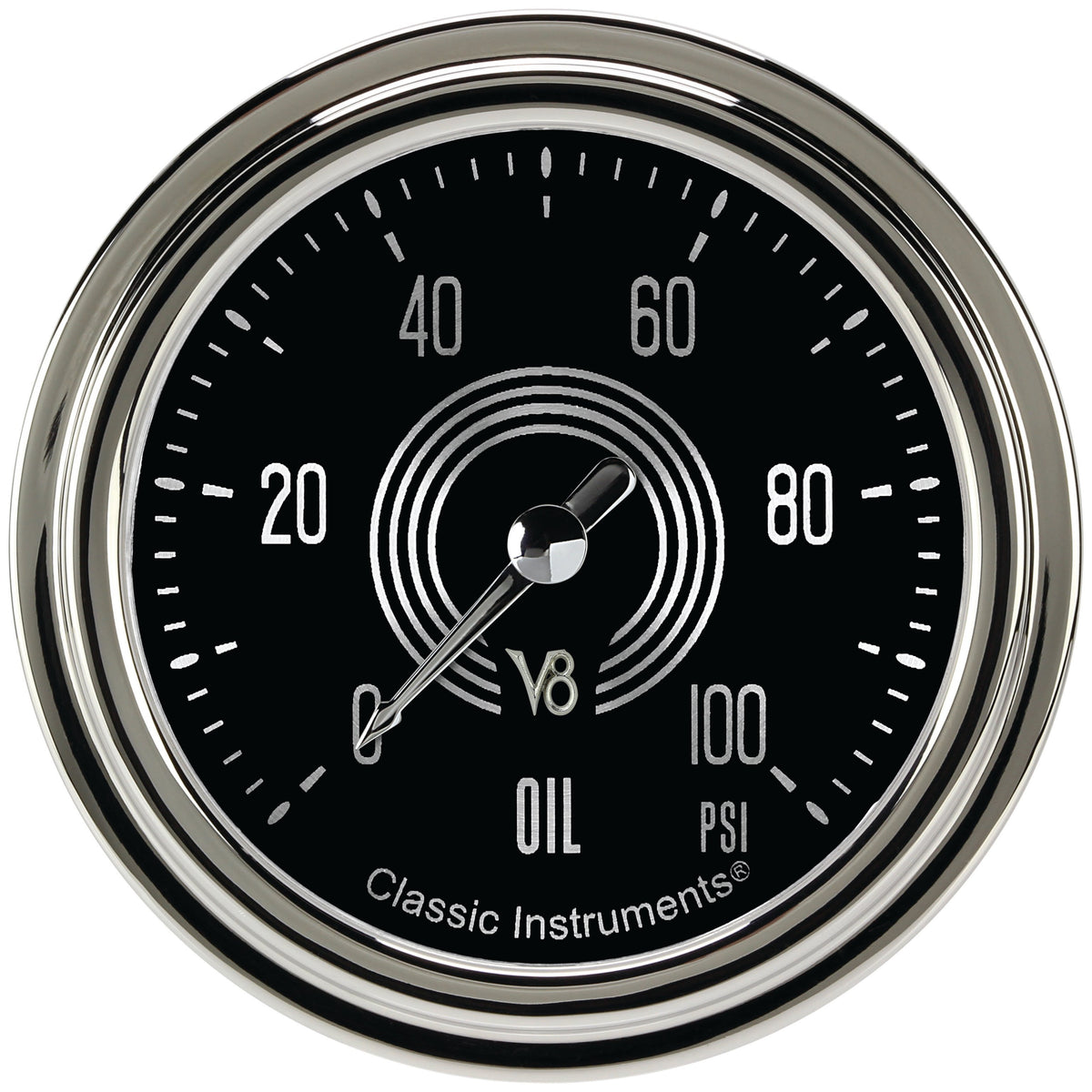 Classic Instruments V8 Speedster 2-5/8" Oil Pressure Gauge - V8SR381SLC