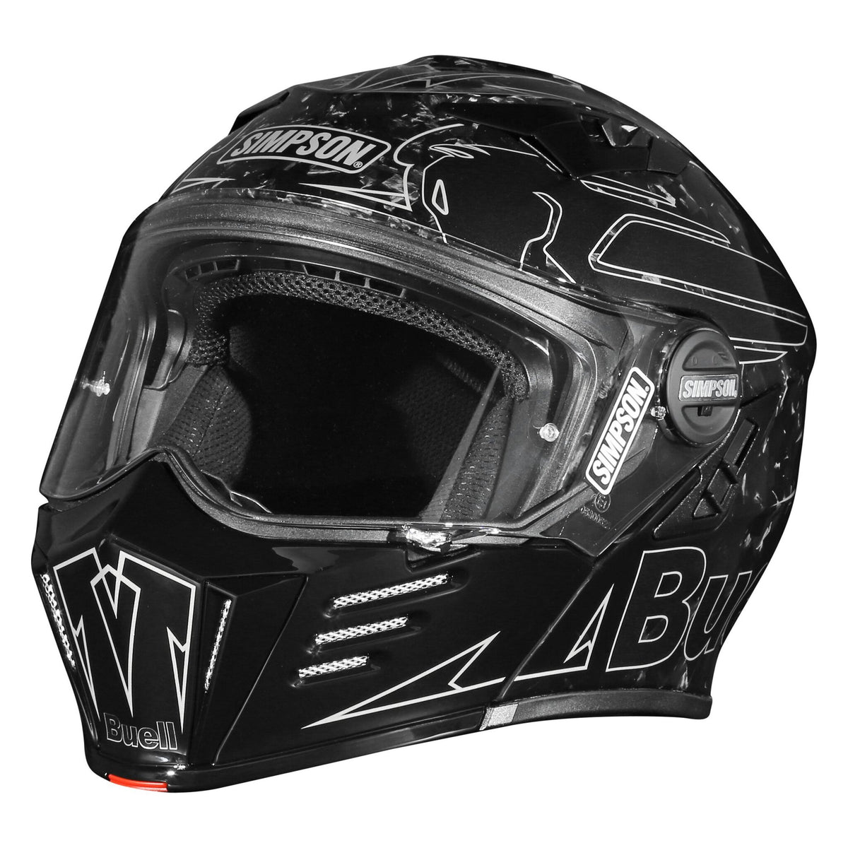 Simpson Buell Motorcycles Mod Bandit Helmet - Forged Carbon Fiber - Extra Large - M5983XL