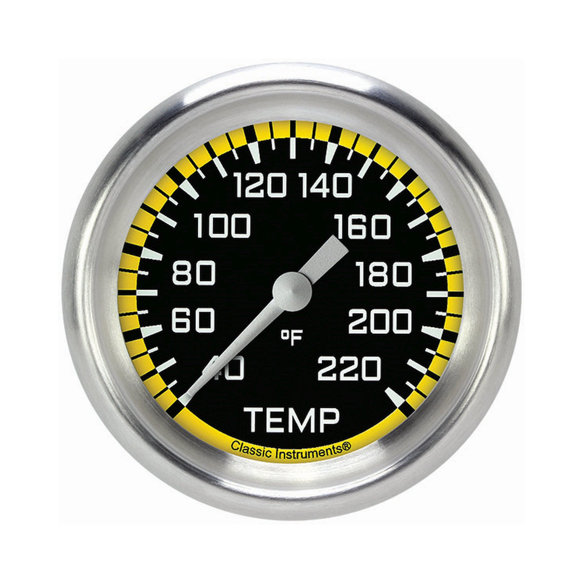 Classic Instruments Autocross Yellow 2-5/8" Stock Eliminator Temp Gauge - AX329YAPF