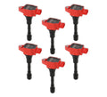 MSD Ignition Coil - Blaster Series - Fits Nissan/Infiniti 3.5L - Red - 6-Pack - 827916