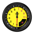 Classic Instruments Autocross Yellow 3" Tachometer Gauge (10K) - AX10YBLC