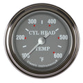 Classic Instruments Silver Gray 2-1/8" Cylinder Head Tempature Gauge - SG197SLF
