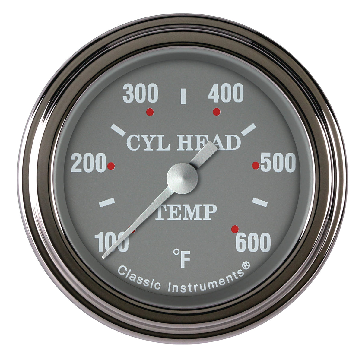 Classic Instruments Silver Gray 2-1/8" Cylinder Head Tempature Gauge - SG197SLF