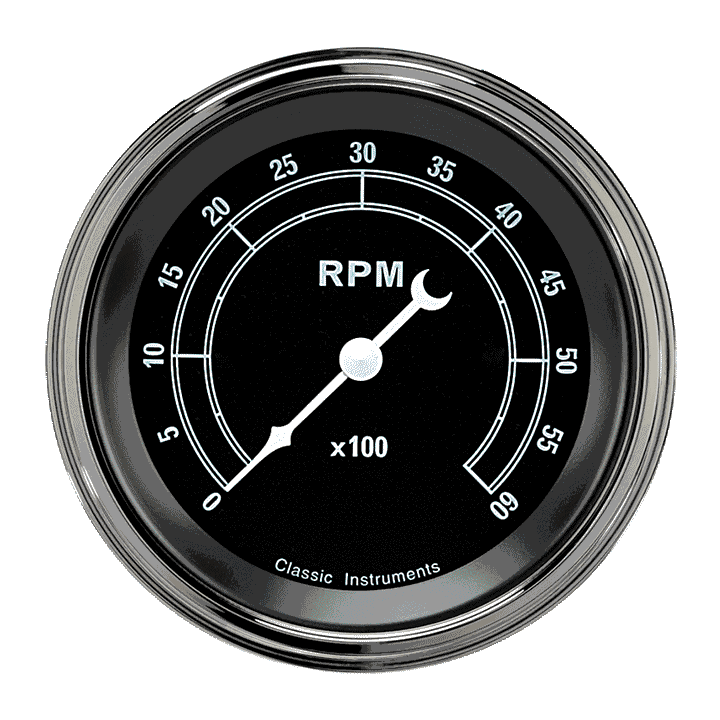 Classic Instruments Traditional 3" Tachometer Gauge (6000 RPM) - TR60SLC