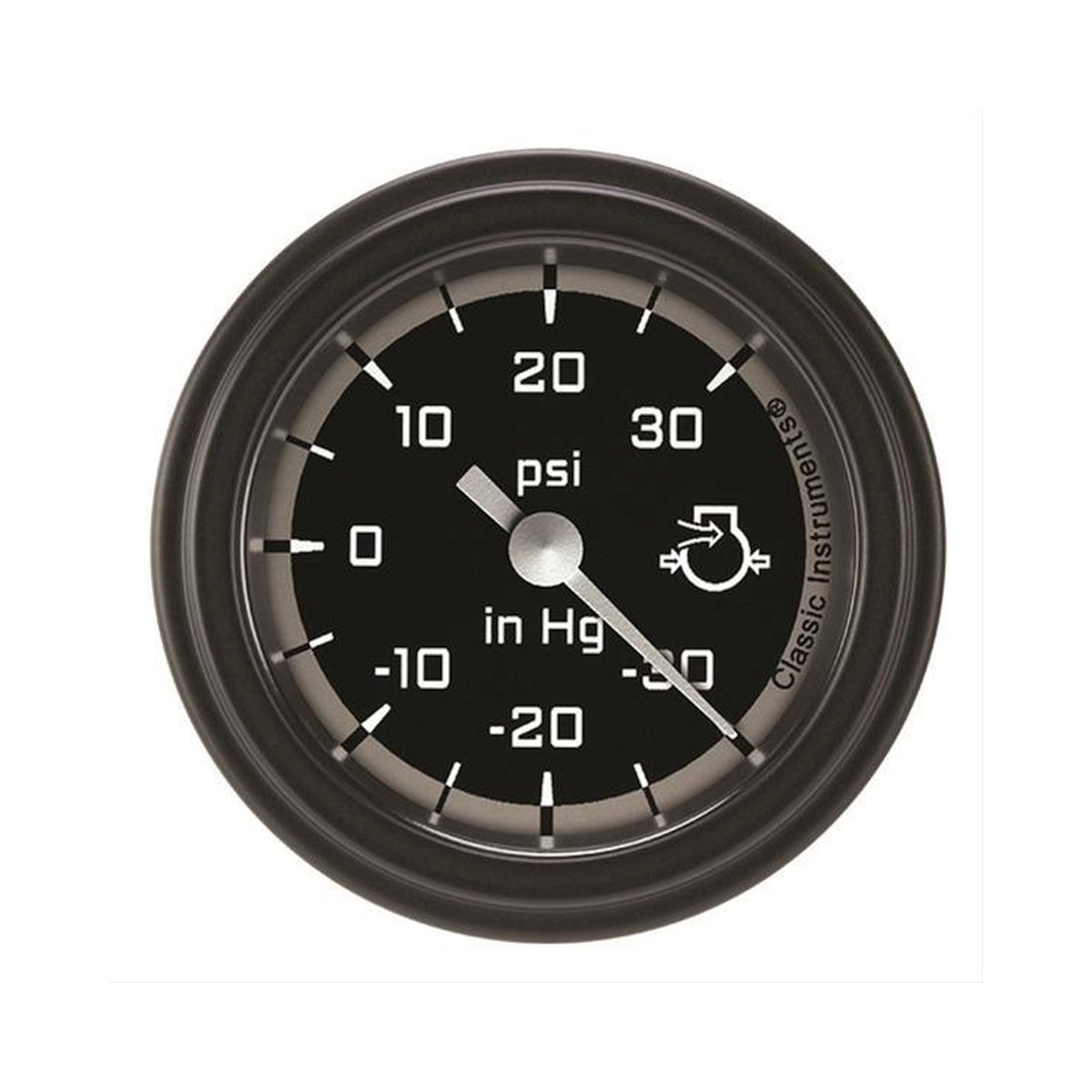 Classic Instruments Autocross Gray 2-1/8" Boost/Vacuum Gauge - AX141GBLF