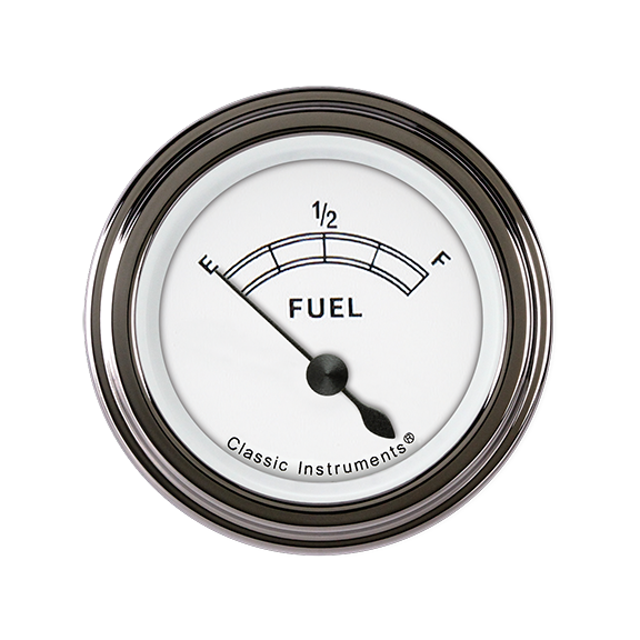 Classic Instruments Classic White 2-1/8" Fuel Level Gauge - CW12SLF
