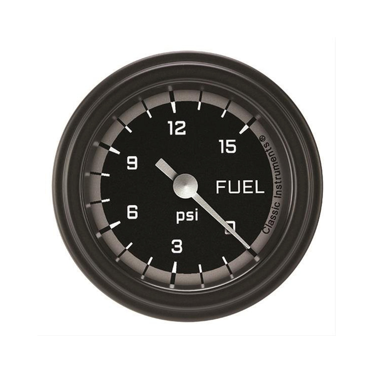 Classic Instruments Autocross Gray 2-1/8" Fuel Pressure Gauge (15 PSI) - AX145GBLF