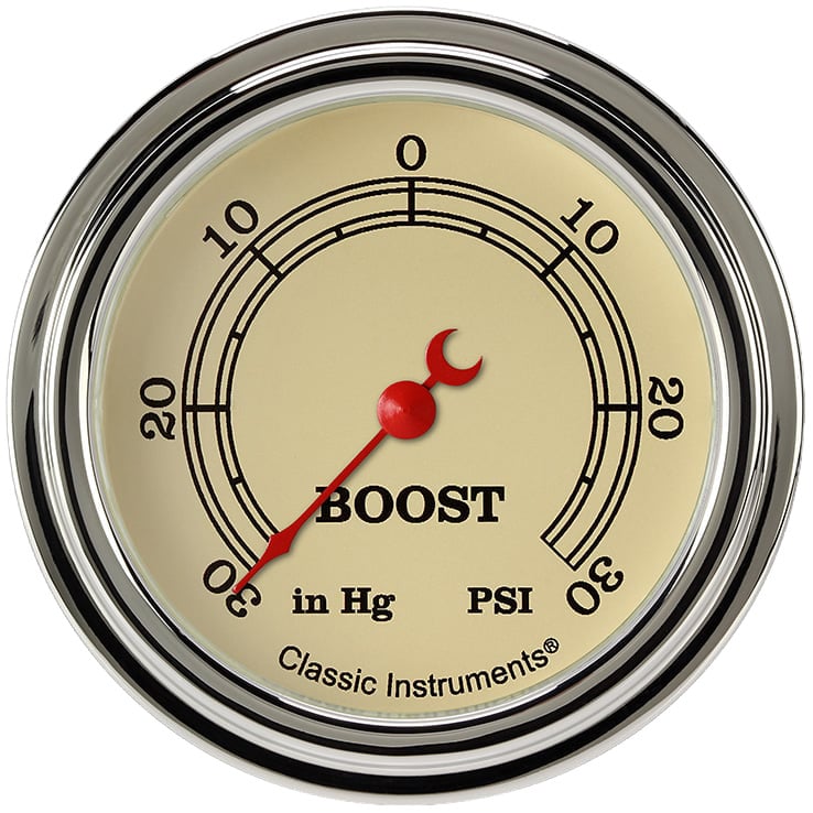 Classic Instruments Vintage 2-5/8" Boost/Vac Gauge - VT341SLF